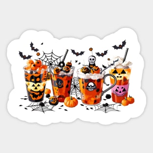 Halloween Coffee Cups Sticker